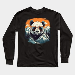Panda bear in mountain Long Sleeve T-Shirt